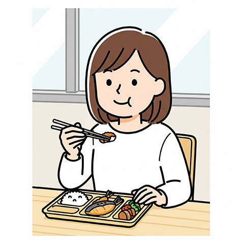 無料のおいしい昼食休憩タイム